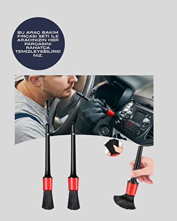 5'li Araba Temizlik Fırçaları-Farklı Boyutlu Fırçalarla Derinlemesine Temizlik