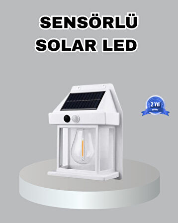 Üç Mod Güneş Enerjili Duvar Lambası 1800mAh Bataryalı ve Hareket Sensörlü