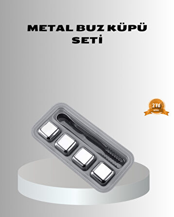 Paslanmaz Metal Buz Küpleri Seti Klipsli Sulandırmadan Soğutma Özellikli