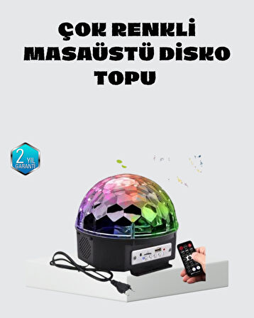 Taşınabilir Mini Disko Topu Lamba – Müzikle Senkronize Işık Efekti ve Parti Atmosferi