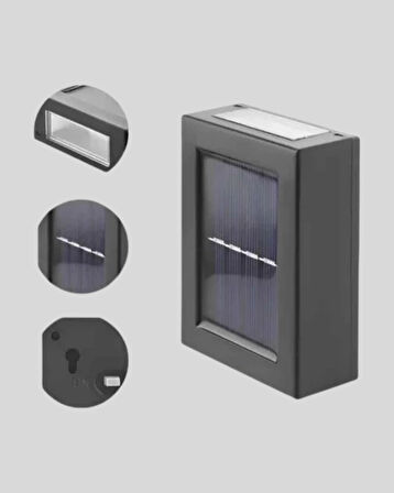 Solar Güçlü 6 LED Dış Mekan Lambası – Otomatik Aç/Kapa Işık Sensörlü Aydınlatma