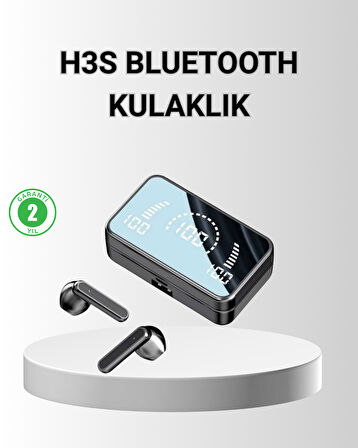 Ayna Ekranlı Bluetooth 5.1 Kablosuz Kulaklık – 3500 mAh Şarj Kutusu, Suya Dayanıklı