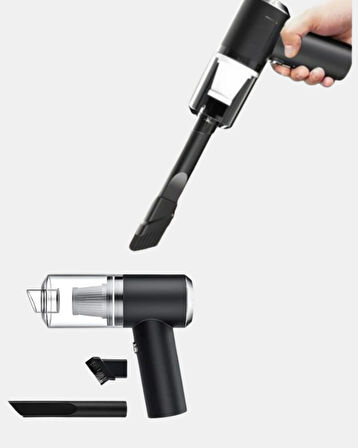 Taşınabilir Vakumlu Araç Süpürgesi – Katlanabilir Sap, Yıkanabilir Filtre, 120W Motor