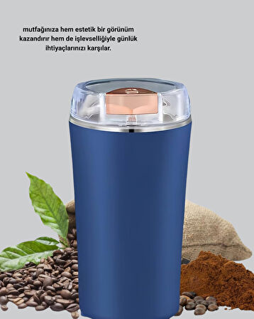 Elektrikli Kahve ve Baharat Öğütücü – Güçlü Motor, Paslanmaz Çelik Gövde, Kolay Temizlik