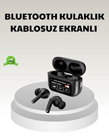 Bluetooth 5.3 ANC Kablosuz Kulaklık – Dokunmatik Kontrol, Dijital Ekran ve Uzun Pil Ömrü