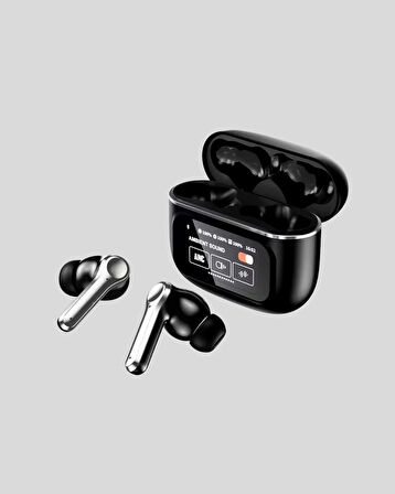 Bluetooth 5.3 ANC Kablosuz Kulaklık – Dokunmatik Kontrol, Dijital Ekran ve Uzun Pil Ömrü
