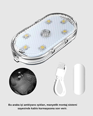 Kablosuz Manyetik Araba İçi LED Ambiyans Aydınlatma – Pratik Montajlı