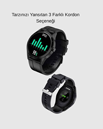 AMOLED Ekranlı Smartwatch – 3 Kordonlu, Kalp Atış & Uyku Takipli Akıllı Saat