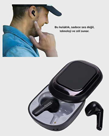 Bluetooth 5.4 Kulaklık – Gürültü Engelleme ve Akıllı Ekranlı Şarj Kutusu