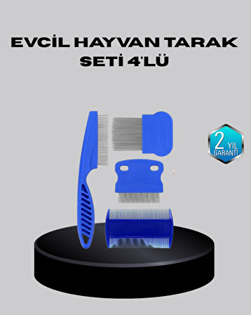 Evcil Hayvan Tüy Bakım Seti – 4’lü Paslanmaz Çelik ve Eco Plastik, Kolay Temizlenebilir ve Dayanıklı
