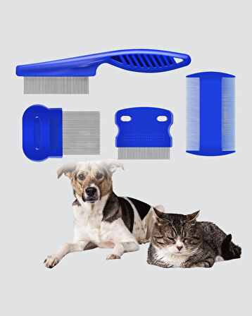 4’lü Kedi Köpek Tüy Temizleme Seti – Paslanmaz Çelik,Ergonomik ve Uzun Ömürlü