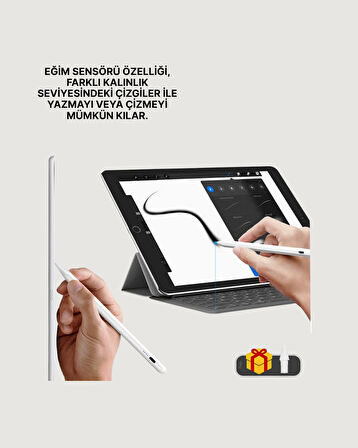 Akıcı Yazı ve Çizim için Eğim Sensörlü Dijital Kalem – 20 Saat Kesintisiz Kullanım