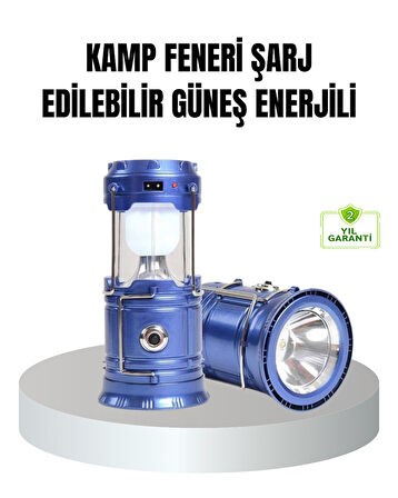 Güneş Enerjili Kamp Lambası Şarjlı Taşınabilir Kompakt Açık Hava Işığı