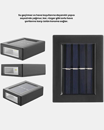 Solar Dış Mekan Aplik Su Geçirmez Dayanıklı LED Aydınlatmalı