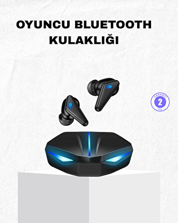Oyuncu Bluetooth Kulaklık Tam Kablosuz Stereo LED Işıklı