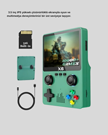Taşınabilir Oyun Konsolu 3.5 İnç IPS Ekran Yaylı Çift LR Tuşlu