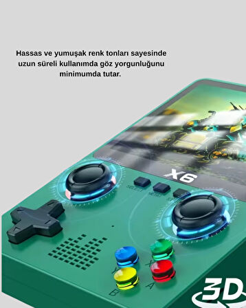 Taşınabilir Oyun Konsolu 3.5 İnç IPS Ekran Yaylı Çift LR Tuşlu