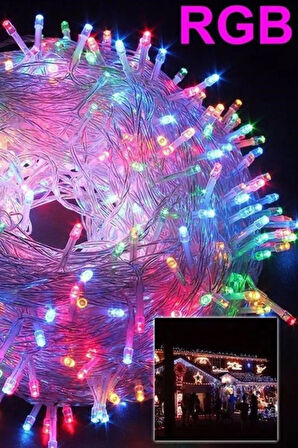 10 Metre 100 Ledli 8 Fonksiyonlu Karışık Renkli RGB Led Lamba