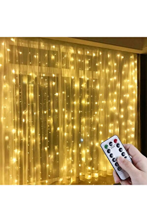 Uzaktan Kumandalı Led Perdeye Takılabilen Kancalı Işık Usb 3x3 Metre Peri Perde Led (5047)