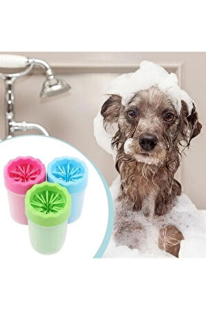 Silikon Jel Fırçalı Kedi Köpek Pati Ayak Temizleme Kovası Büyük