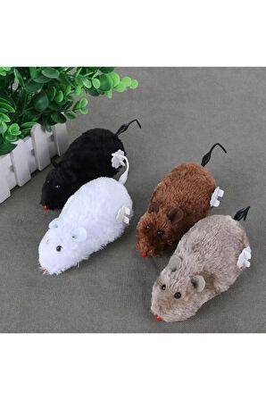 Kurmalı Kedi Eğitim Oyuncağı Tüylü Peluş Fare Oyunu İnteraktif Sevimli Eğlenceli Oyuncak