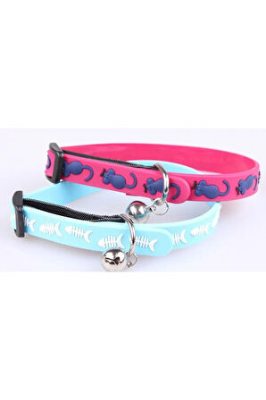 Çıngıraklı Zilli Sevimli Renkli Slikon Kedi Köpek Boyun Tasması (5122)