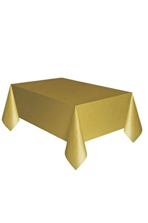 1 Adet Gold 120x180 Cm Kullan At Masa Örtüsü Doğum Günü Partisi, Kutlama Partisi, Mevlit Yemeği