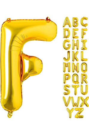 1 Adet 16 Inç 36 cm F Harf Gold Folyo Balon