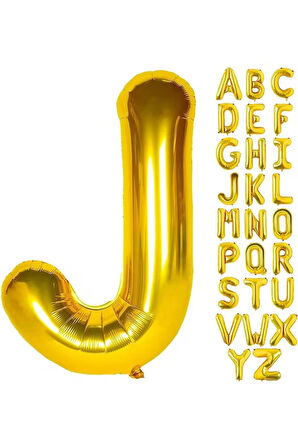 1 Adet 16 Inç 36 cm J Harf Gold Folyo Balon