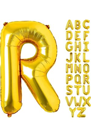 1 Adet 16 Inç 36 cm R Harf Gold Folyo Balon