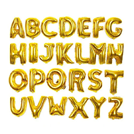 1 Adet 16 Inç 36 cm T Harf Gold Folyo Balon