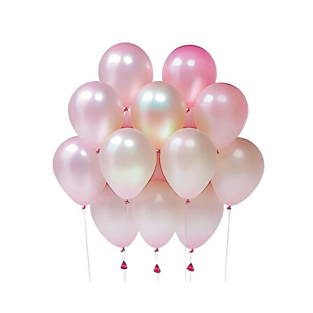 20 Adet 12 İnç 30 Cm Metalik Pembe Balon Doğum Günü Süsleme