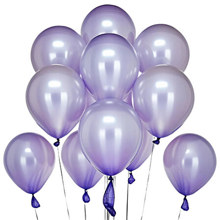 20 Adet 12 İnç 30 Cm Metalik Lila Balon Doğum Günü Süsleme
