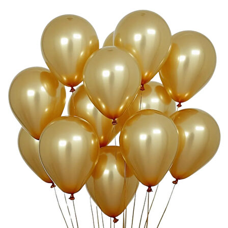 20 Adet 5 İnç 13 Cm Metalik Gold Balon Doğum Günü Süsleme