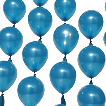 20 Adet 5 İnç 13 Cm Metalik Mavi Balon Doğum Günü Süsleme