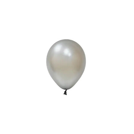 20 Adet 5 İnç 13 Cm Metalik Gümüş Balon Doğum Günü Süsleme