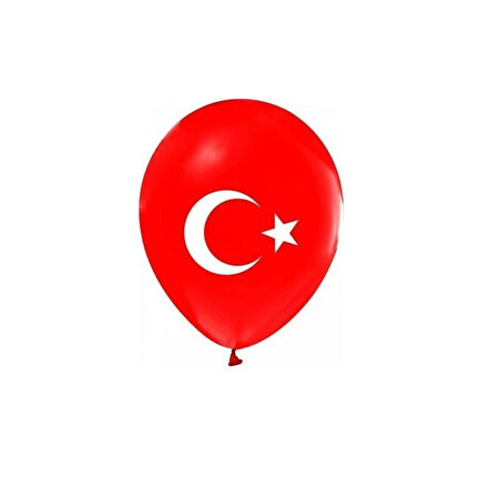 20 Adet 12 İnç 30 Cm Pastel  Türk Bayrağı Balon Bayrak Balon Süsleme
