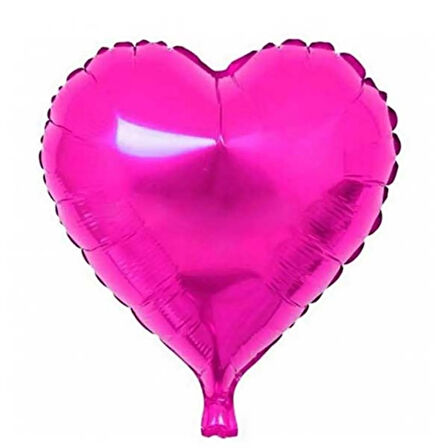 1 Adet 18 İnç 45 Cm Kalp Folyo Balon Fuşya