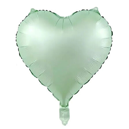 1 Adet 18 inç 45 Cm Retro Kalp Folyo Balon Soft Yeşil