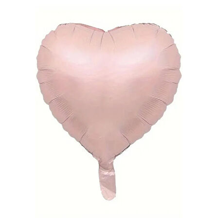 1 Adet 18 inç 45 Cm Retro Kalp Folyo Balon Soft Pembe