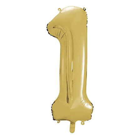 1 Adet 34 İnç 76 Cm Gold Folyo Balon Helyum Balon 1 Yaş Balonu 1 Rakam Balon