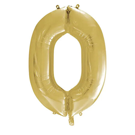 1 Adet 34 İnç 76 Cm Gold Folyo Balon Helyum Balon 0 Yaş Balonu 0 Rakam Balon