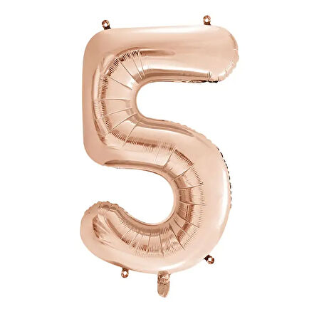 1 Adet 34 İnç 76 Cm Rose Gold Folyo Balon Helyum Balon 5 Yaş Balonu 5 Rakam Balon