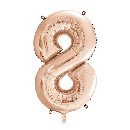1 Adet 34 İnç 85 Cm Rose Gold Folyo Balon Helyum Balon 8 Yaş Balonu 8 Rakam Balon