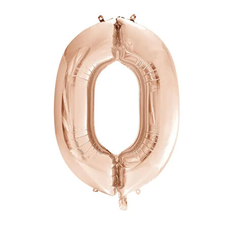 1 Adet 34 İnç 85 Cm Rose Gold Folyo Balon Helyum Balon 0 Yaş Balonu 0 Rakam Balon