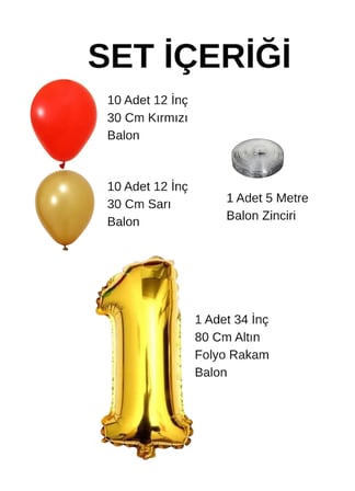 8 Yaş Sarı Kırmızı Taraftar Temalı Doğum Günü Seti Altın Kırmızı Balonlar Altın Folyo Rakam