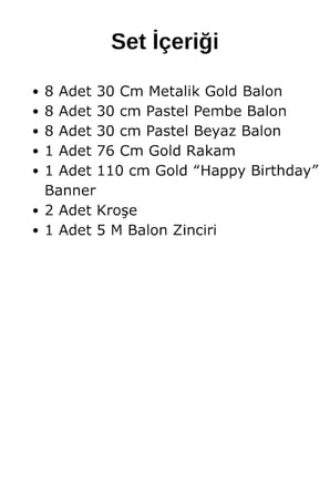 6 Yaş Retro Gold Pembe Beyaz Balon Happy Birthday Banner Gold Rakam Doğum Günü Süsü
