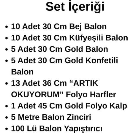 Artık Okuyorum Folyo Harf Balon Küf Yeşili Gold Konfetili Okuma Bayramı Temalı Süsleme