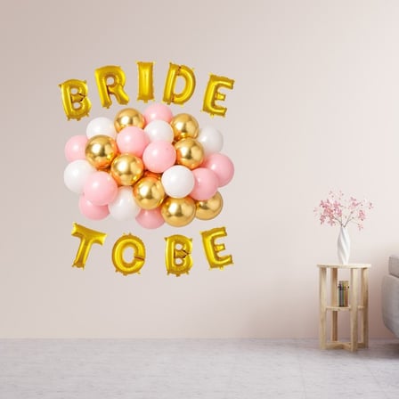 Pembe Gold Beyaz Balonlar Gold Folyo Harfli Bride To Be Süsleme