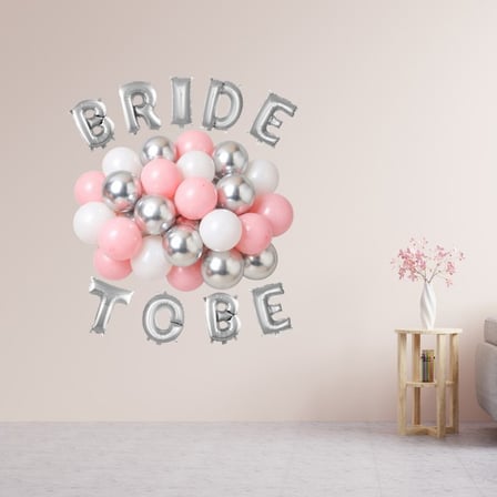 Pembe Gümüş Beyaz Balonlar Gümüş Folyo Harfli Bride To Be Süsleme